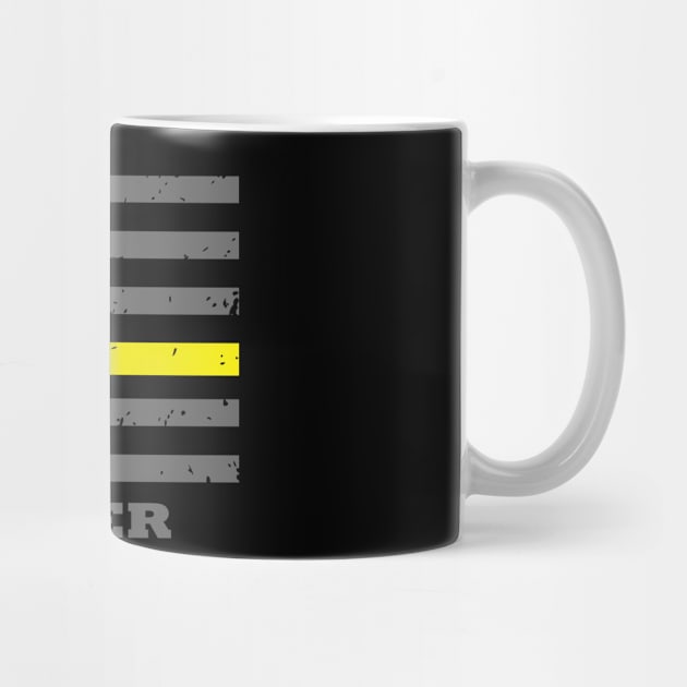 Dispatcher 911 Thin Gold Line Flag by bluelinemotivation